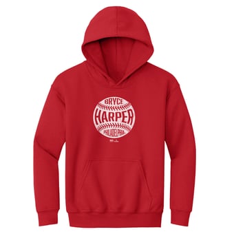 Youth 500 Level Bryce Harper Red Vintage Baseball Hoodie