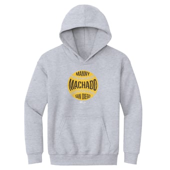 Youth 500 Level Manny Machado Gray Vintage Baseball Hoodie