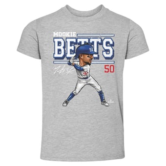 Toddler 500 Level Mookie Betts Heather Gray Cartoon T-Shirt
