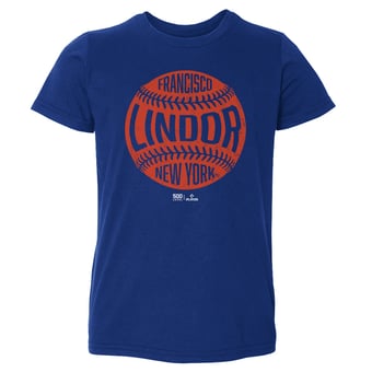 Toddler 500 Level Francisco Lindor Royal Vintage Baseball T-Shirt
