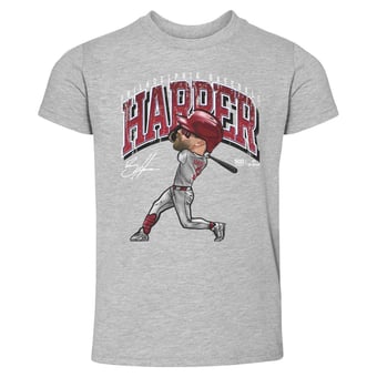 Toddler 500 Level Bryce Harper Heather Gray Cartoon T-Shirt