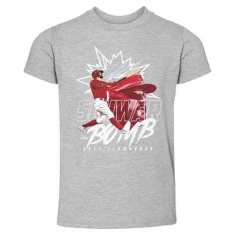 Toddler 500 Level Kyle Schwarber Heather Gray Dual Schwar Bomb T-Shirt