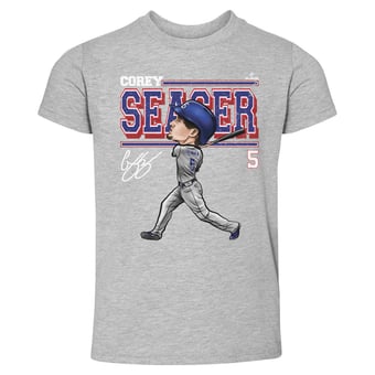 Toddler 500 Level Corey Seager Heather Gray Cartoon T-Shirt