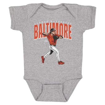 Infant 500 Level Gunnar Henderson Heather Gray Big Time Bodysuit