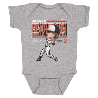 Infant 500 Level Gunnar Henderson Heather Gray Cartoon Bodysuit