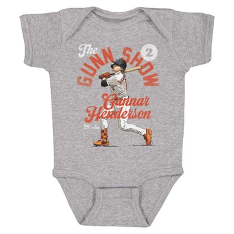 Infant 500 Level Gunnar Henderson Heather Gray The Gunn Show Bodysuit
