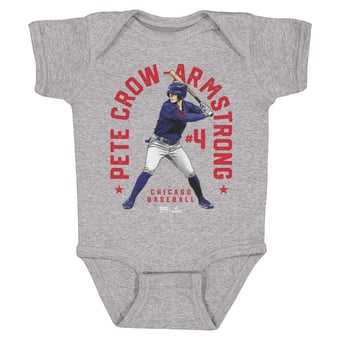 Infant 500 Level Pete Crow-Armstrong Heather Gray Retro Arc Bodysuit