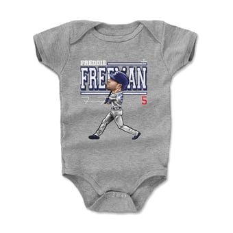 Infant 500 Level Freddie Freeman Heather Gray Cartoon Bodysuit