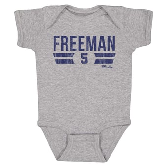 Infant 500 Level Freddie Freeman Heather Gray Font Bodysuit