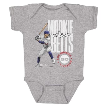 Infant 500 Level Mookie Betts Heather Gray Stamp Bodysuit