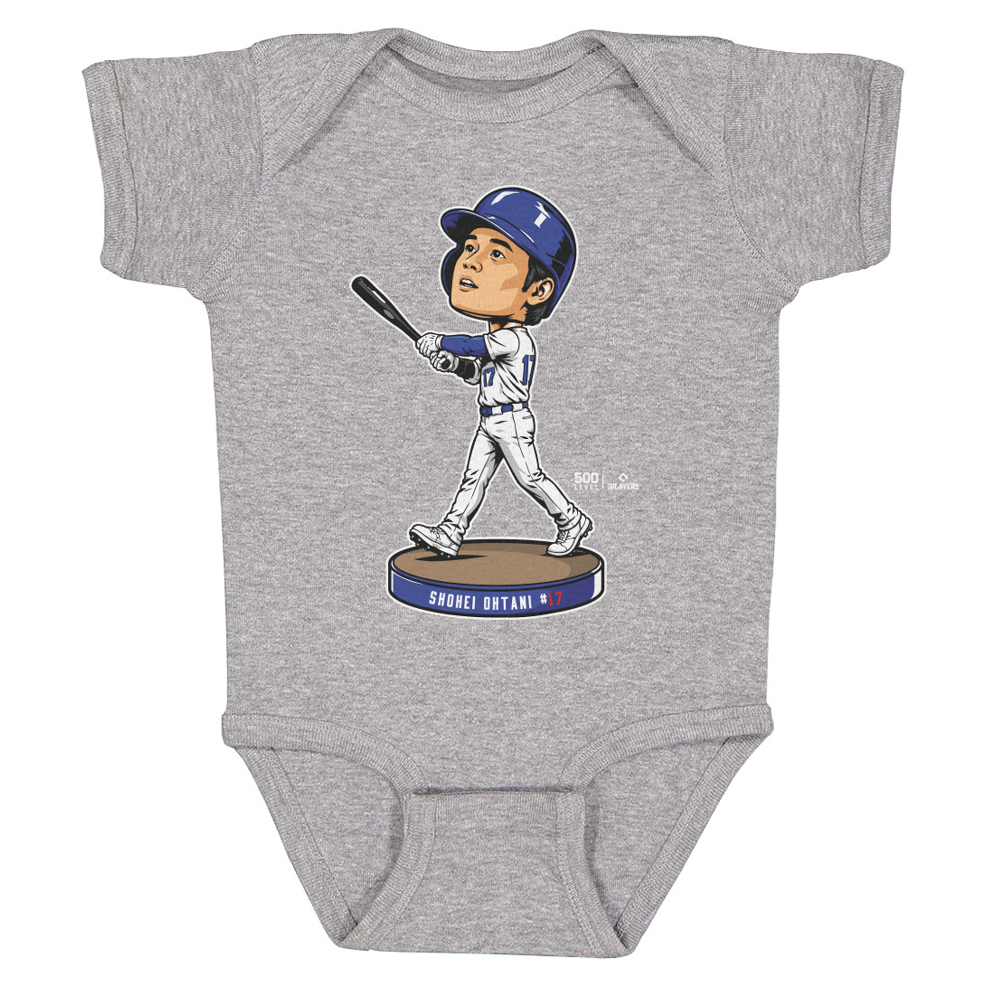 Infant 500 Level Shohei Ohtani Heather Gray Bobblehead Bodysuit