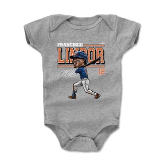 Infant 500 Level Francisco Lindor Heather Gray Cartoon Bodysuit