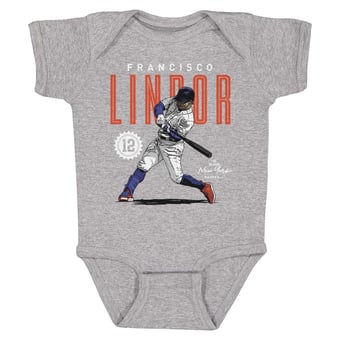 Infant 500 Level Francisco Lindor Heather Gray Card Bodysuit