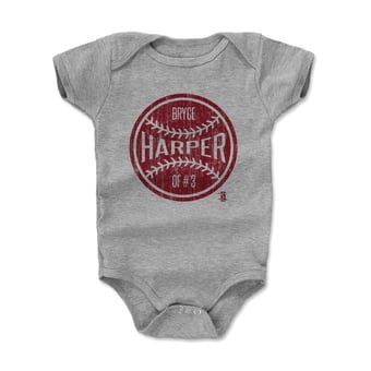 Infant 500 Level Bryce Harper Heather Gray Ball Bodysuit