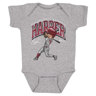 Infant 500 Level Bryce Harper Heather Gray Cartoon Bodysuit
