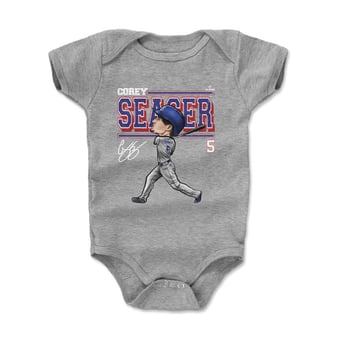 Infant 500 Level Corey Seager Heather Gray Cartoon Bodysuit