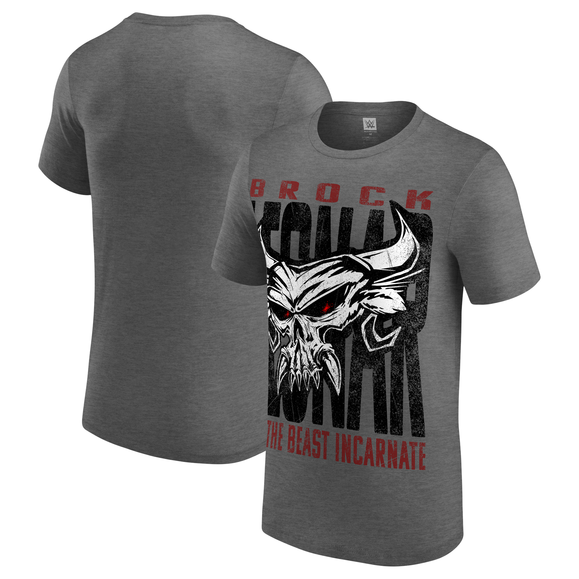 Men's Heather Gray Brock Lesnar Brock Beast Incarnate Skull T-Shirt
