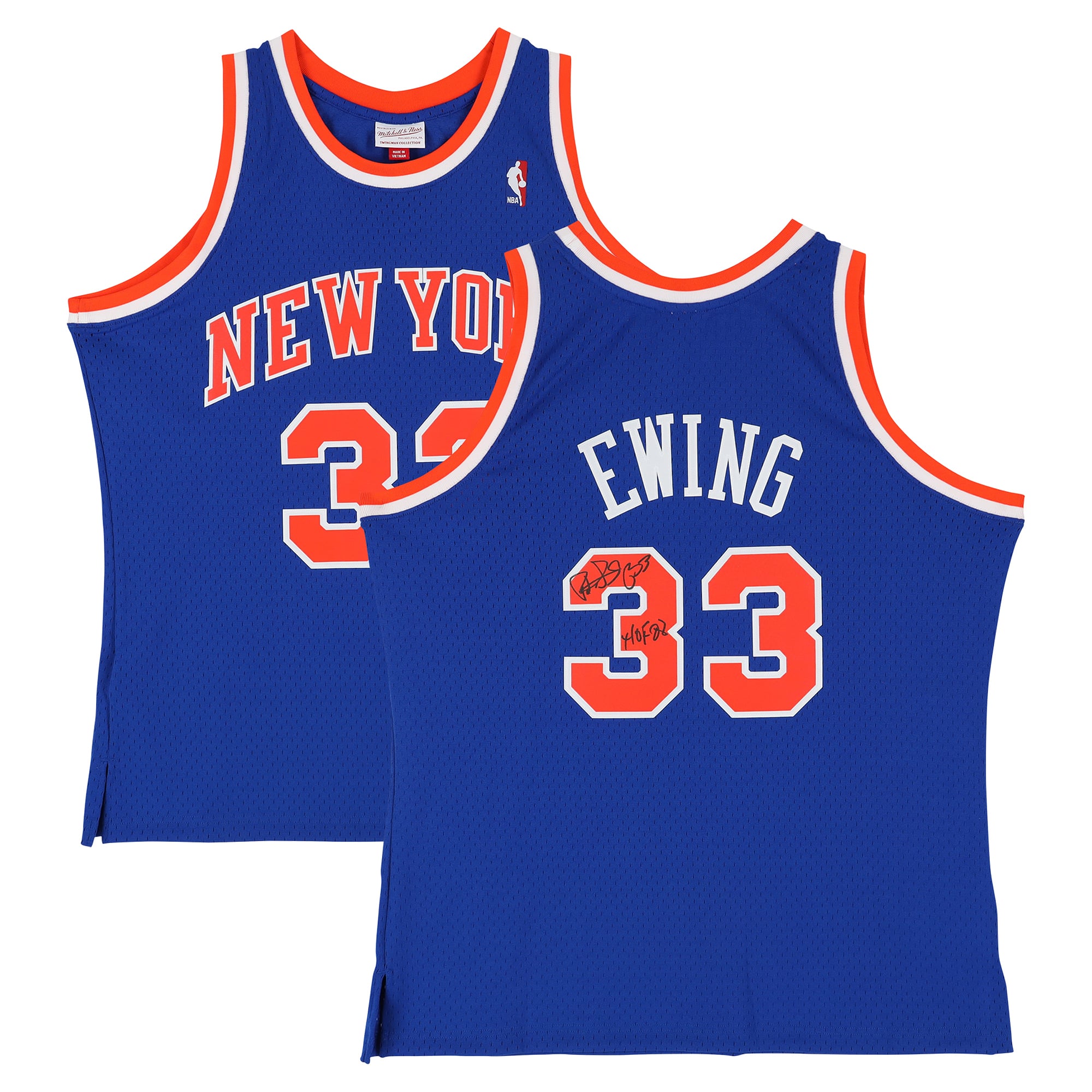 Patrick Ewing New York Knicks Autographed Blue Mitchell & Ness 1991 Swingman Jersey with "HOF 08" Inscription