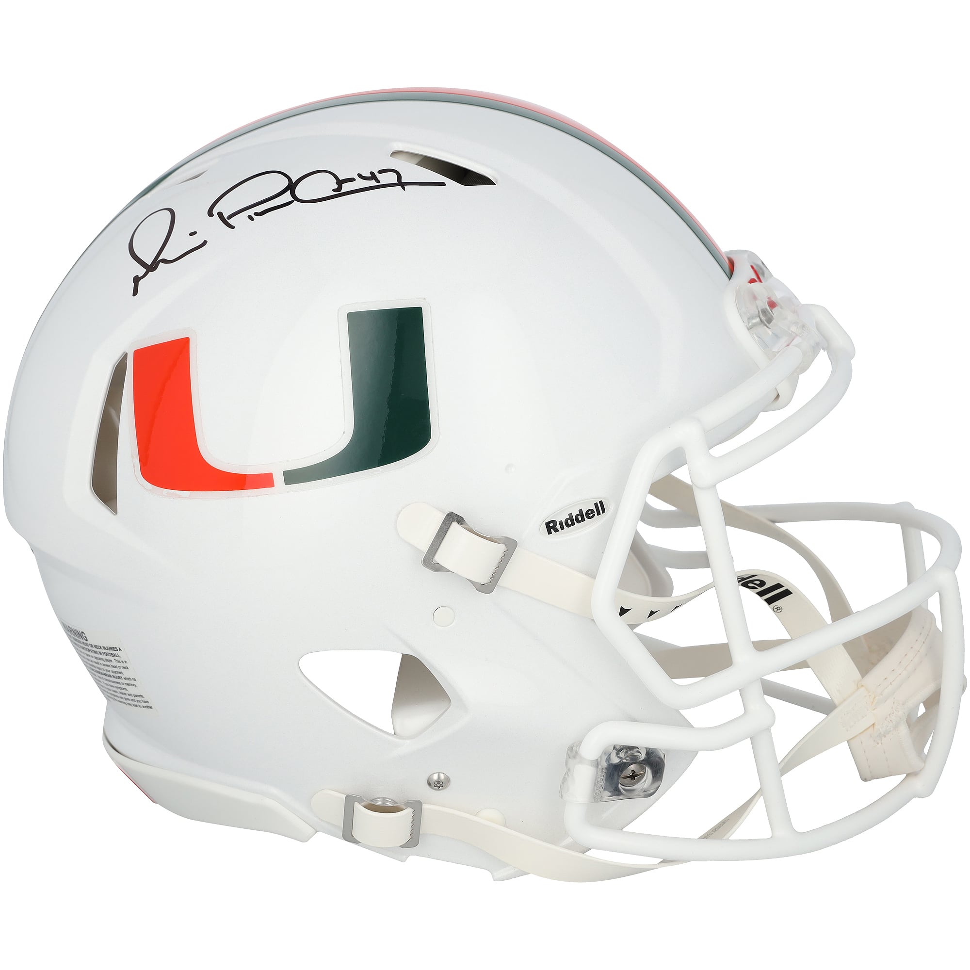 Michael Irvin Miami Hurricanes Autographed Riddell Speed Authentic Helmet
