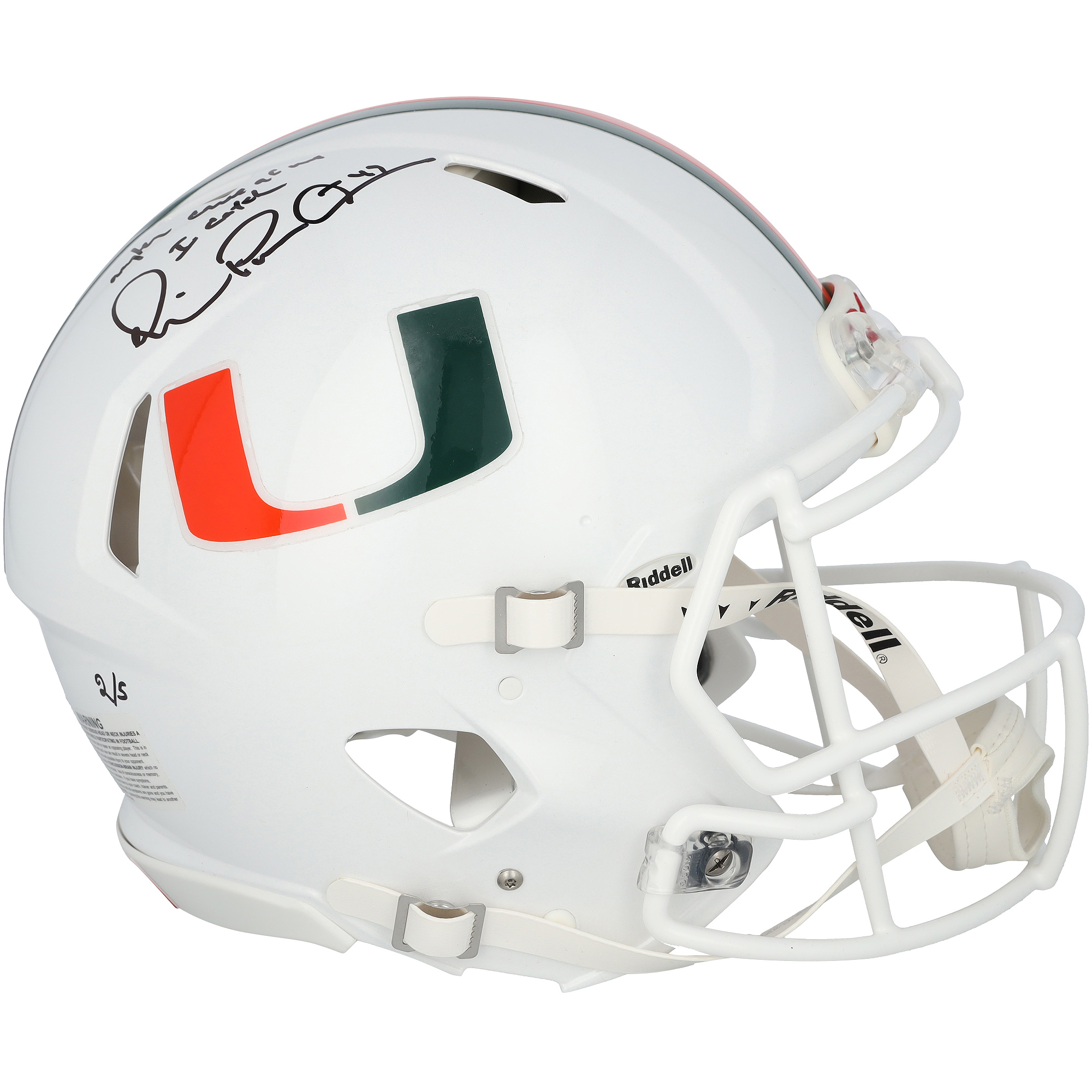 Michael Irvin Miami Hurricanes Autographed Riddell Speed Authentic Helmet with "Anything come at me I catch" Inscription