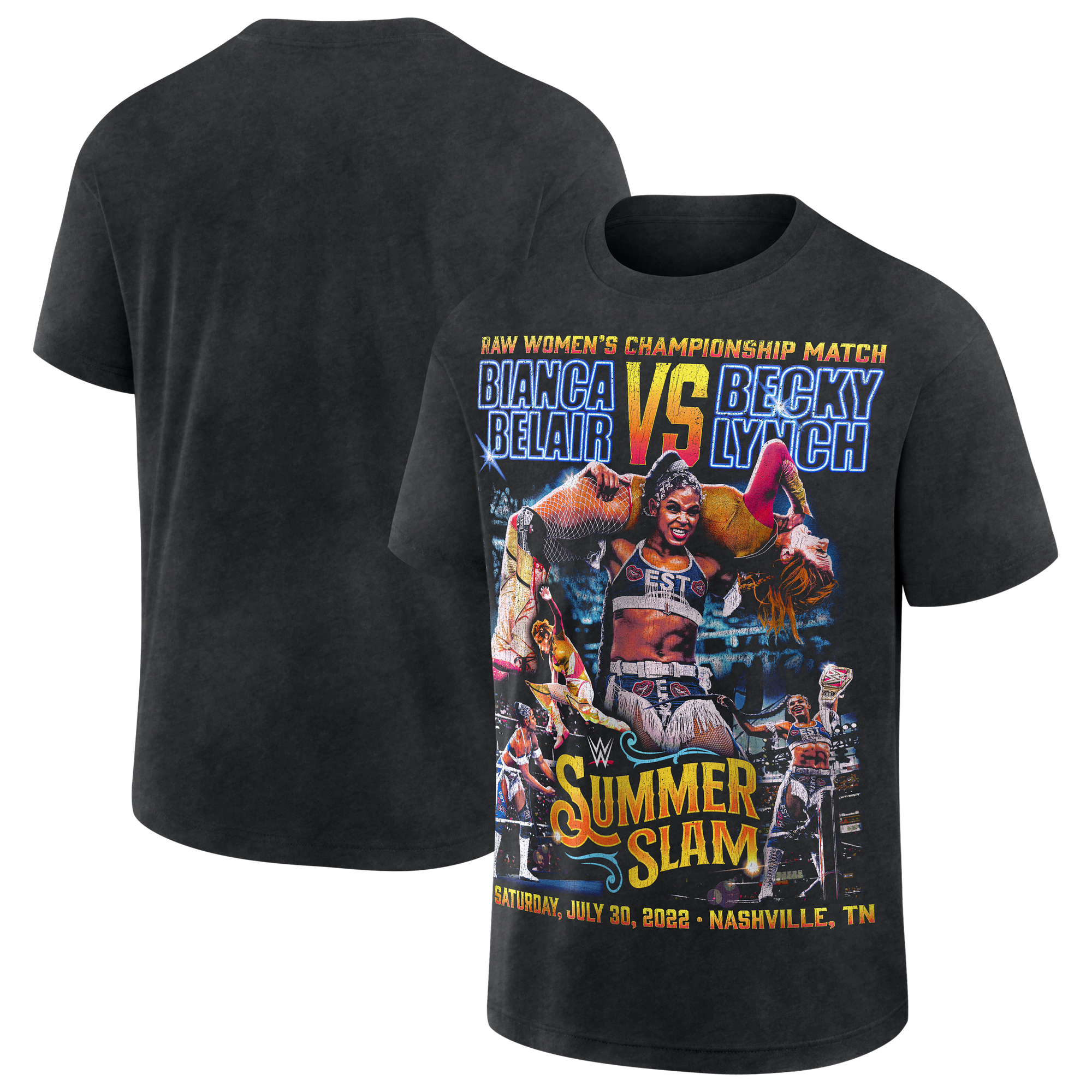 Men's Becky Lynch vs. Bianca Belair Black WWE SummerSlam 2022 T-Shirt