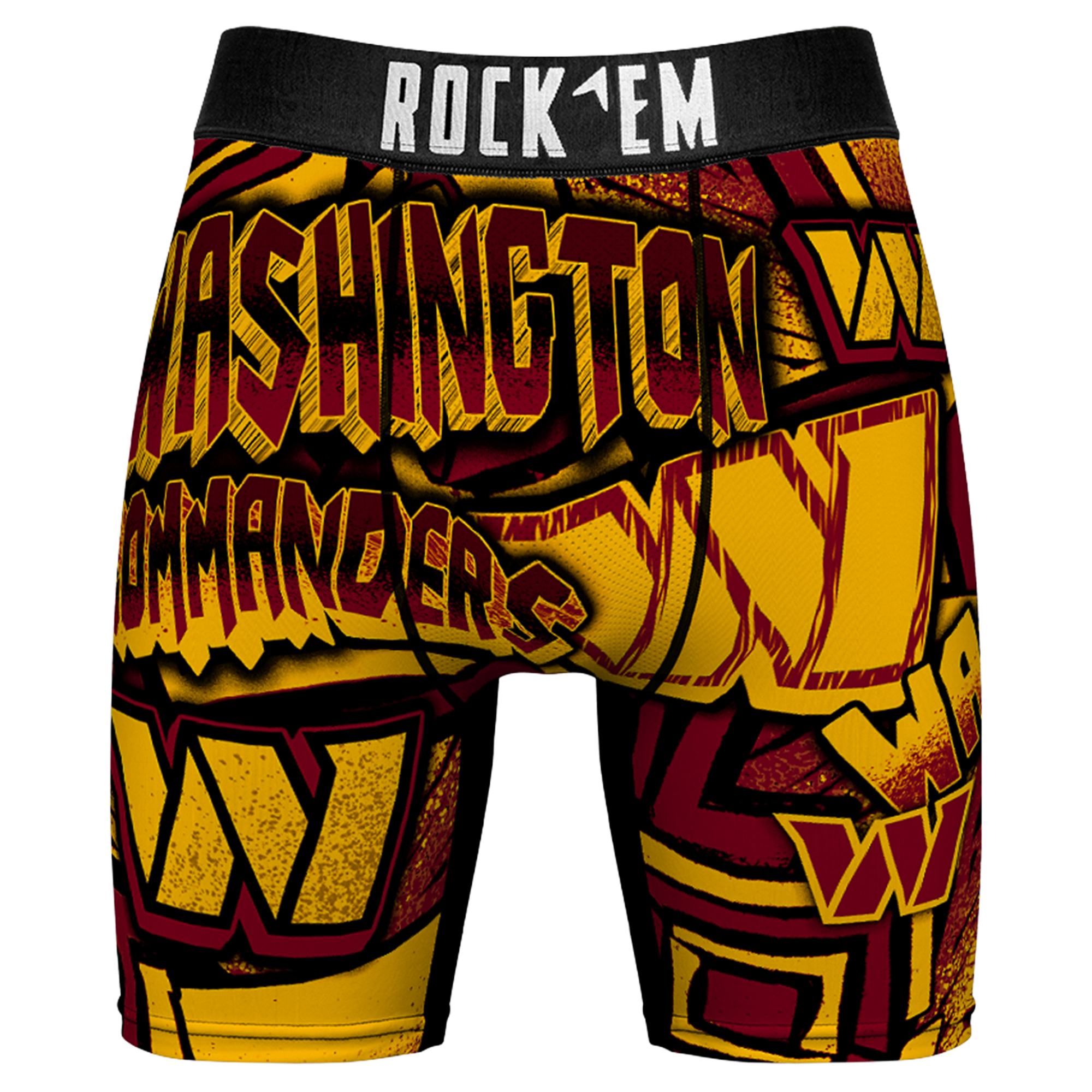 Men's Rock Em  Burgundy Washington Commanders Sketched Out Boxer Briefs