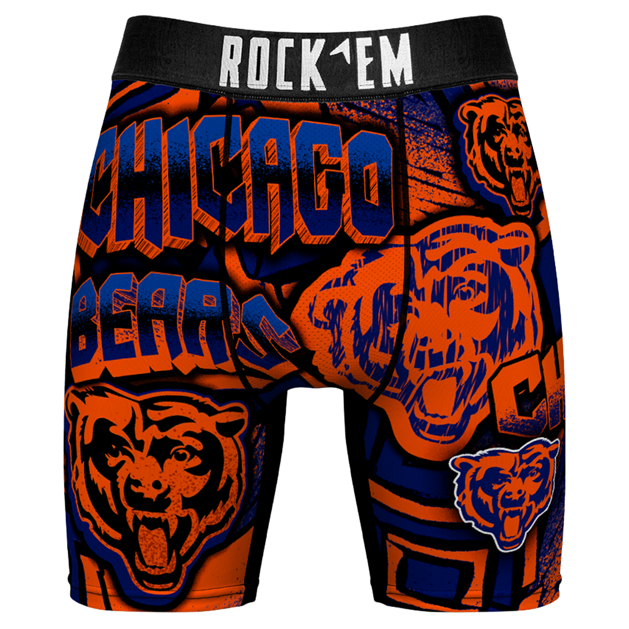 Men's Rock Em  Navy Chicago Bears Sketched Out Boxer Briefs