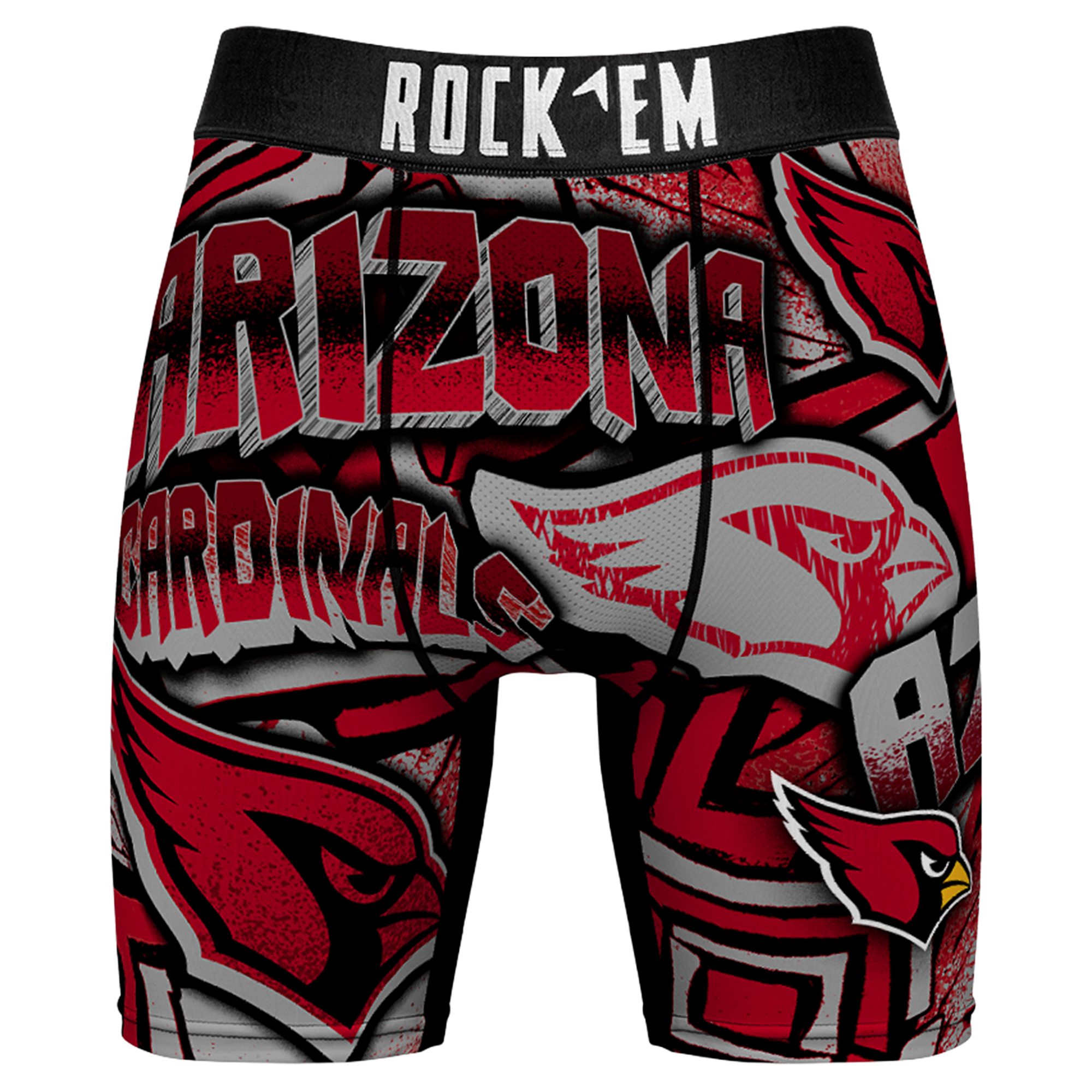 Men's Rock Em  Cardinal Arizona Cardinals Sketched Out Boxer Briefs