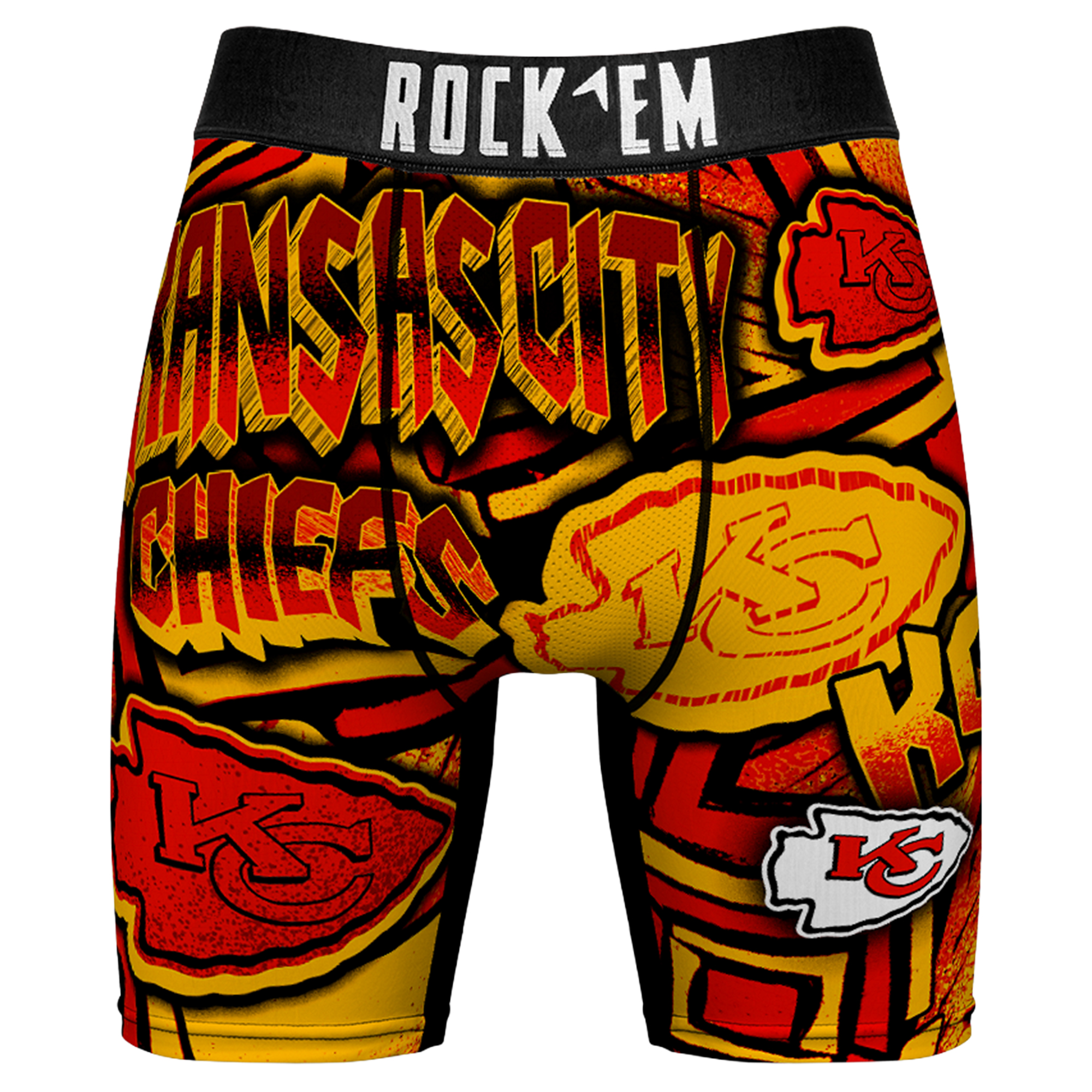 Men's Rock Em Red Kansas City Chiefs Sketched Out Boxer Briefs