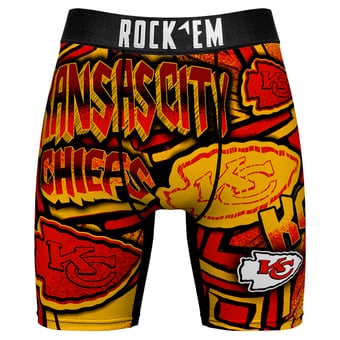 Men's Rock Em  Red Kansas City Chiefs Sketched Out Boxer Briefs
