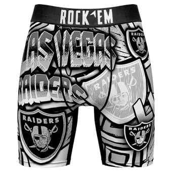Men's Rock Em  Black Las Vegas Raiders Sketched Out Boxer Briefs