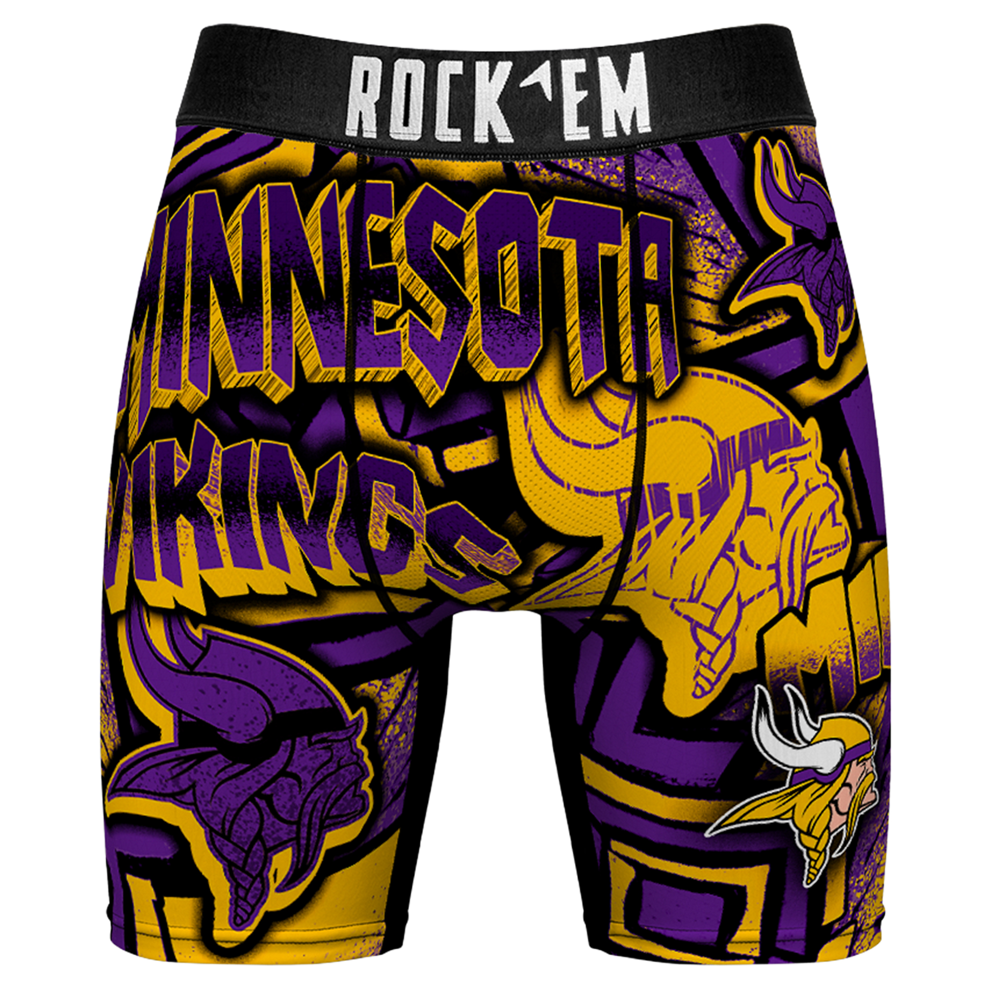 Men’s Rock Em Purple Minnesota Vikings Sketched Out Boxer Briefs