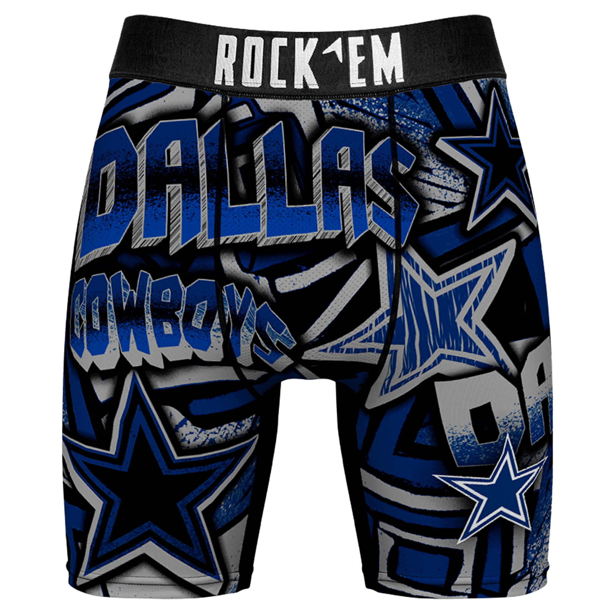 Men's Rock Em Navy Dallas Cowboys Sketched Out Boxer Briefs