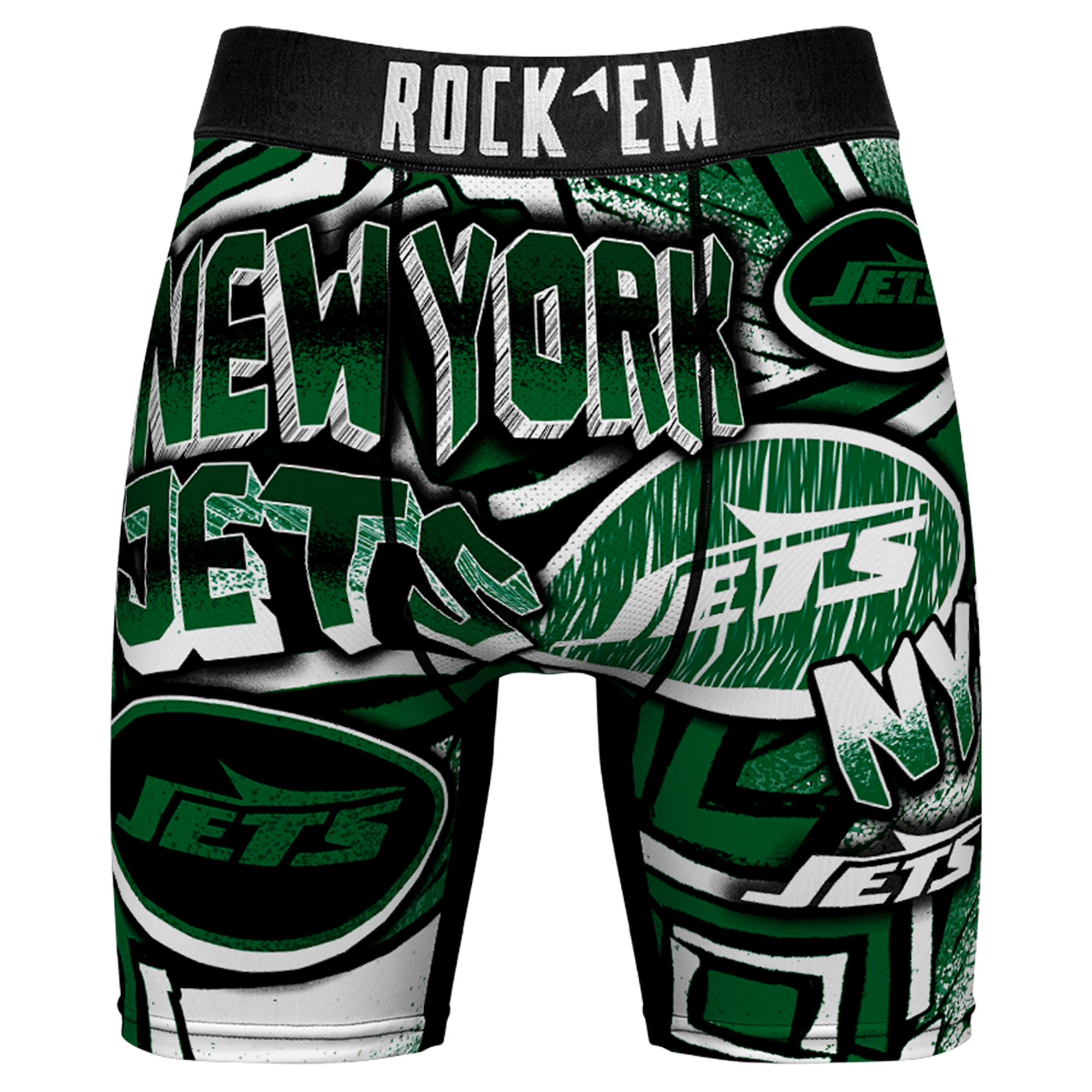 Men's Rock Em  Green New York Jets Sketched Out Boxer Briefs