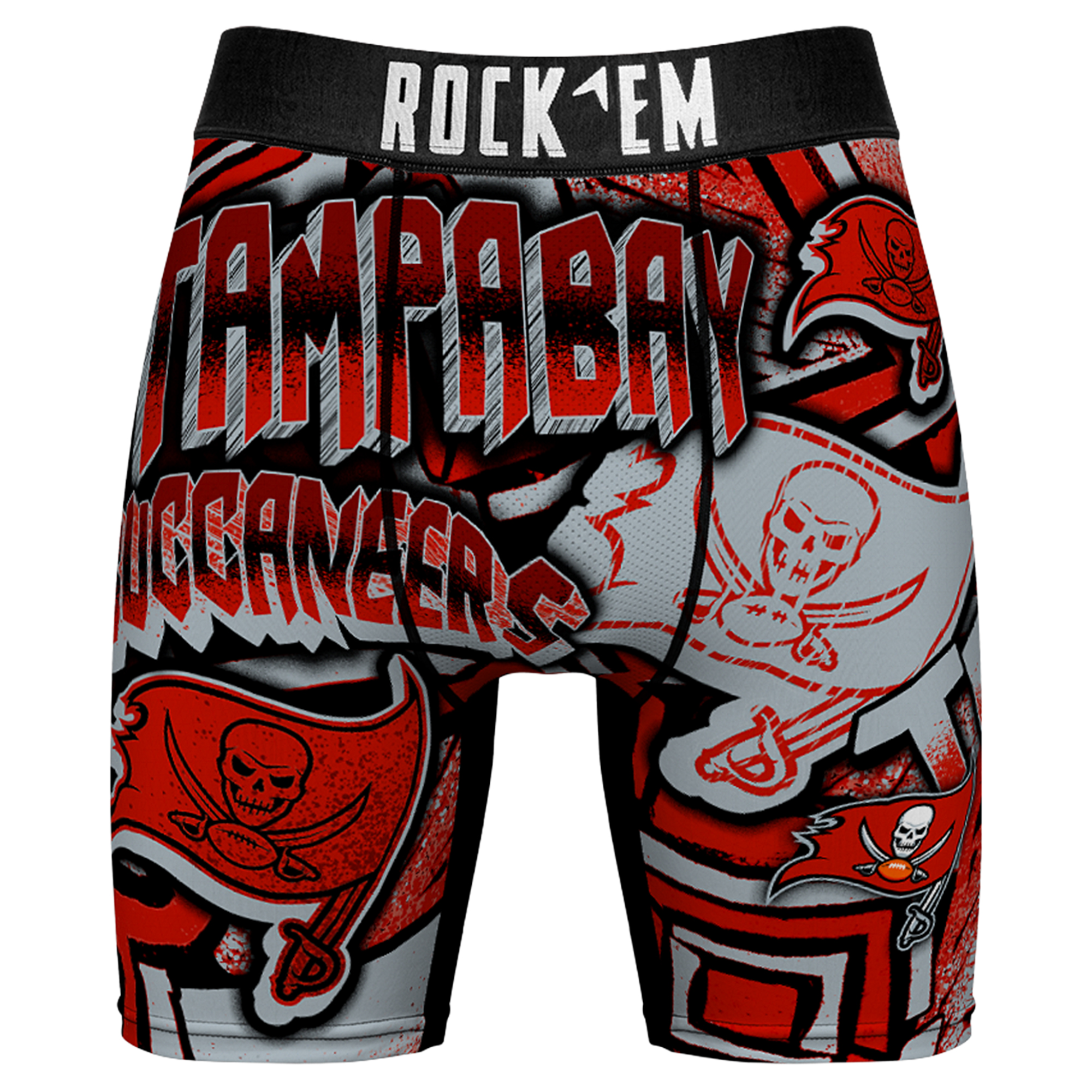 Men's Rock Em  Red Tampa Bay Buccaneers Sketched Out Boxer Briefs