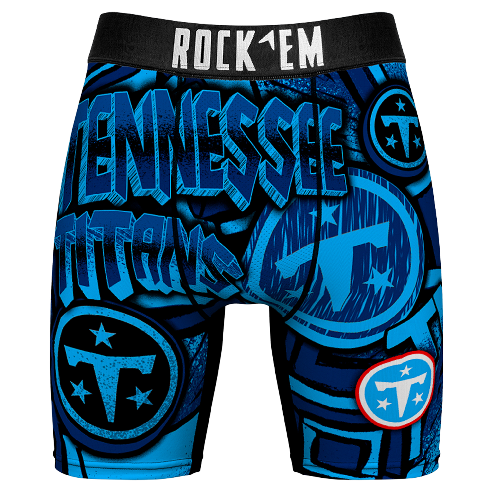 Men's Rock Em  Light Blue Tennessee Titans Sketched Out Boxer Briefs