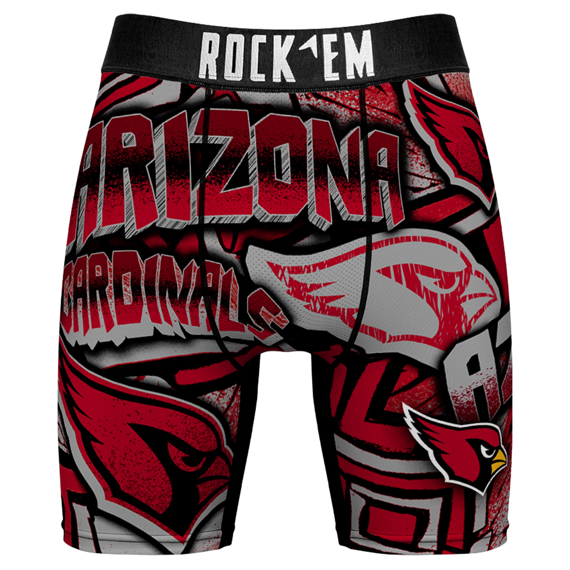 Men's Rock Em Socks  Cardinal Arizona Cardinals Sketched Out Boxer Briefs