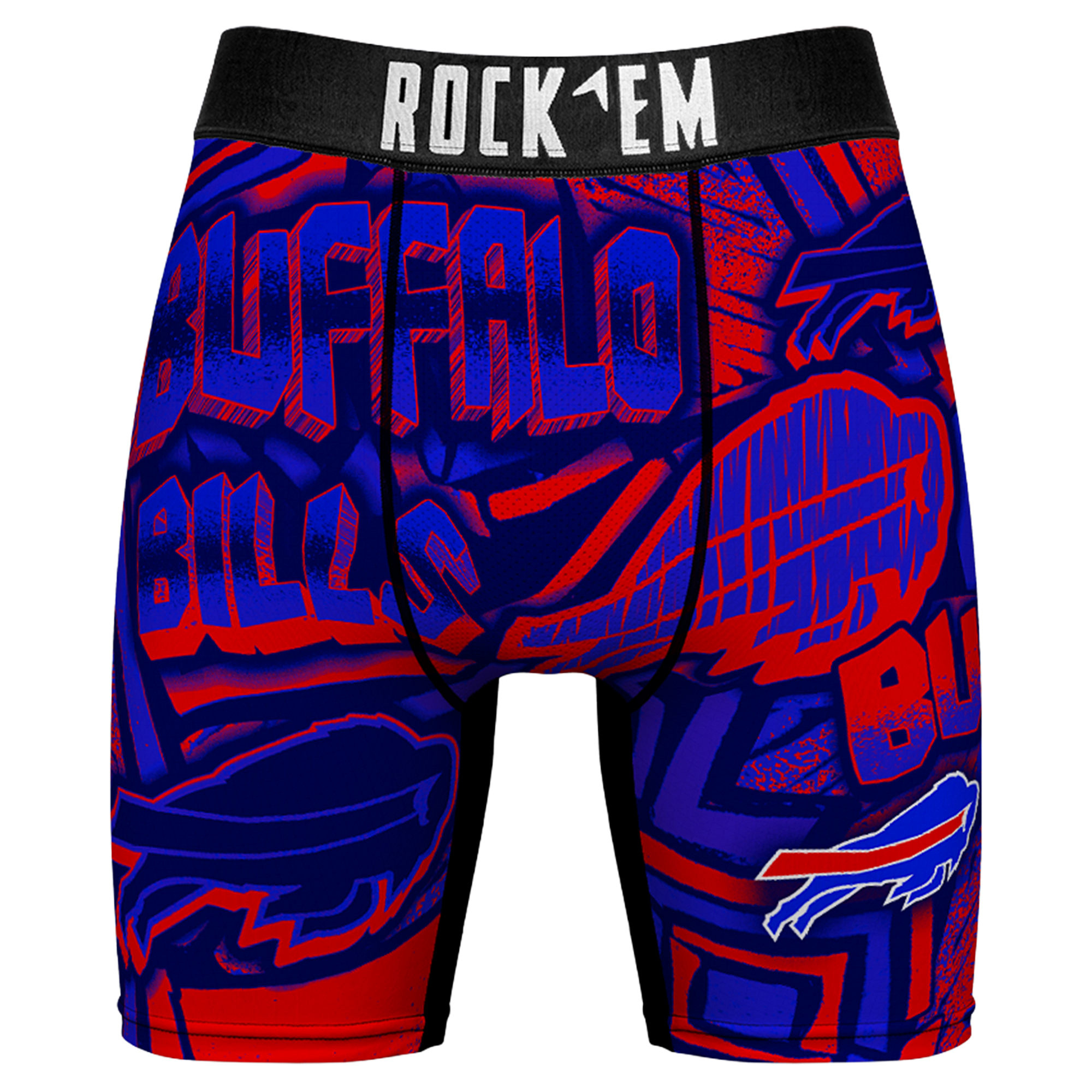 Men's Rock Em  Royal Buffalo Bills Sketched Out Boxer Briefs