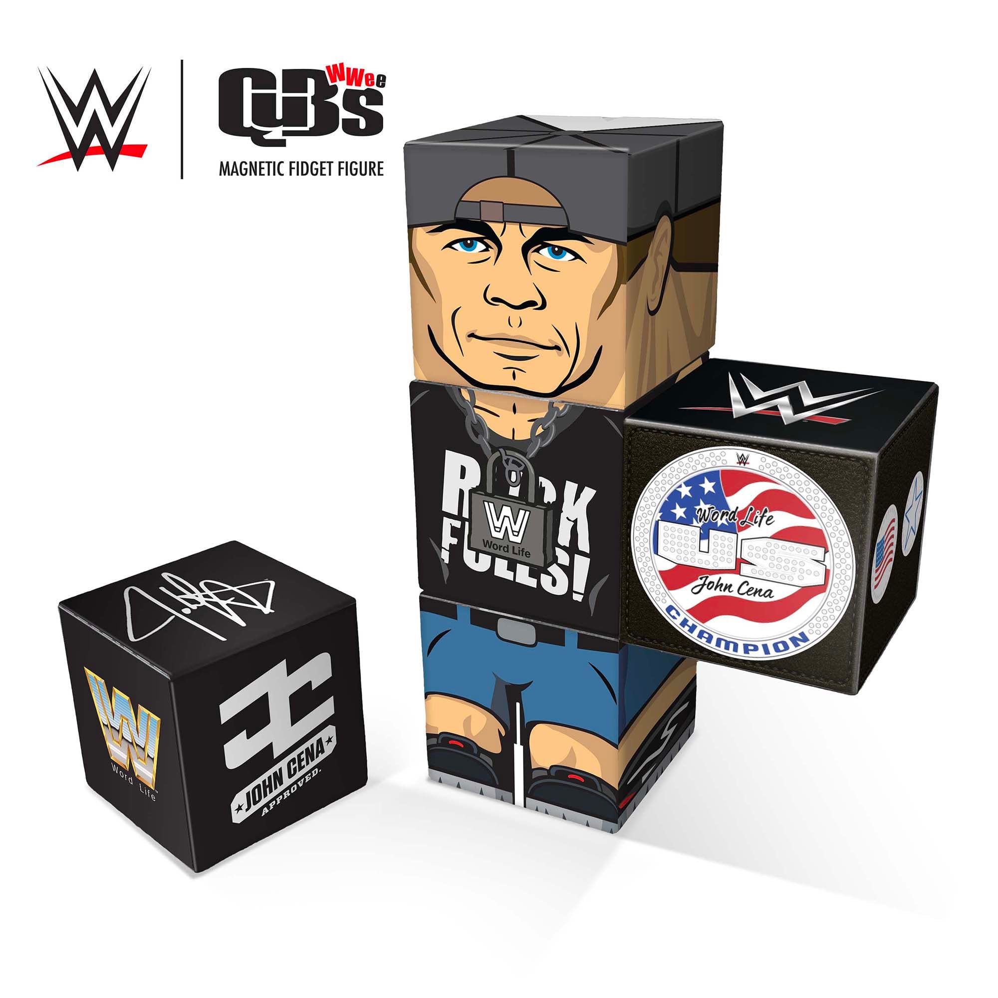 John Cena Word Life Magnetic QuBee Fidget Figure