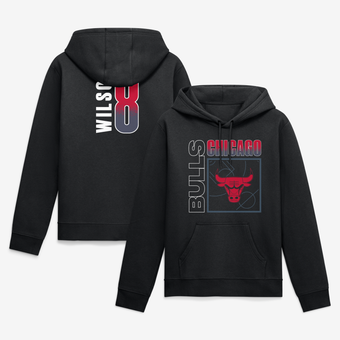 Men's Caleb Wilson Black Chicago Bulls Big & Tall Home Court Pop Name & Number Hoodie