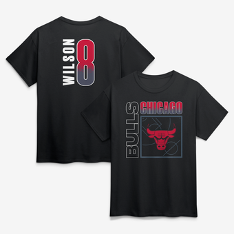 Men's Caleb Wilson Black Chicago Bulls Big & Tall Home Court Pop Name & Number T-Shirt