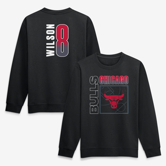 Men's Caleb Wilson Black Chicago Bulls  Home Court Pop Name & Number Sweatshirt