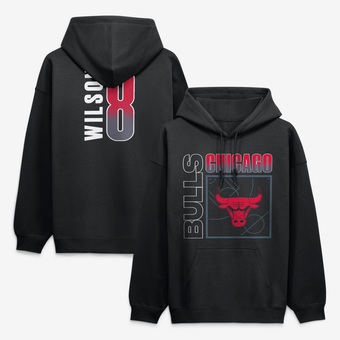 Men's Caleb Wilson Black Chicago Bulls  Home Court Pop Name & Number Hoodie