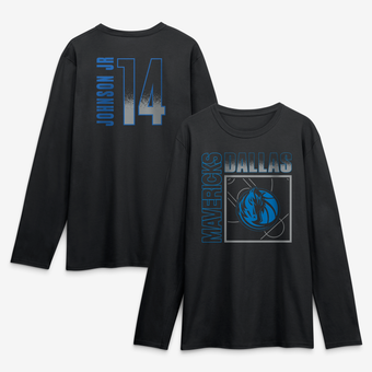 Men's Morez Johnson Jr. Black Dallas Mavericks  Home Court Pop Name & Number Long Sleeve T-Shirt