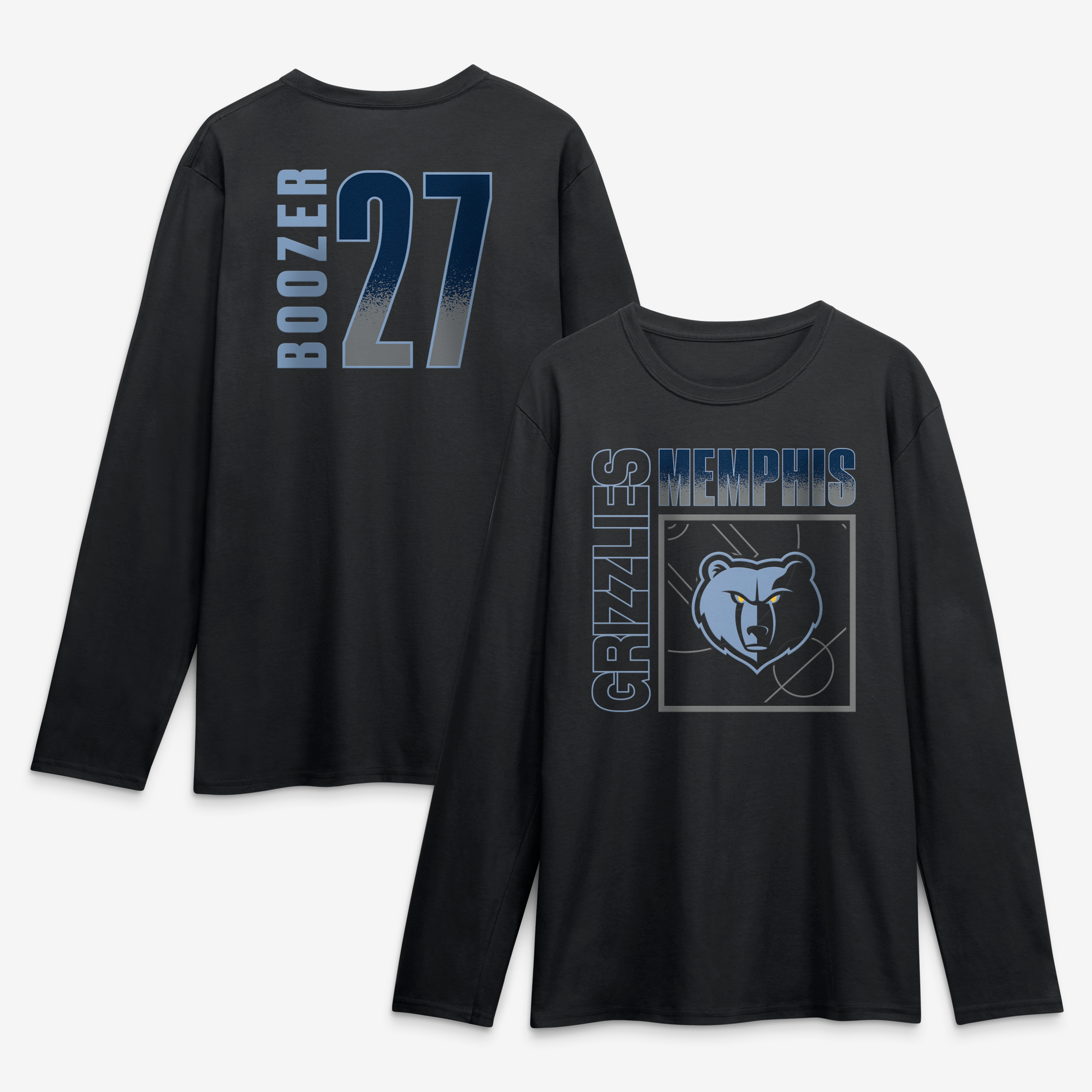 Men's Cameron Boozer Black Memphis Grizzlies  Home Court Pop Name & Number Long Sleeve T-Shirt