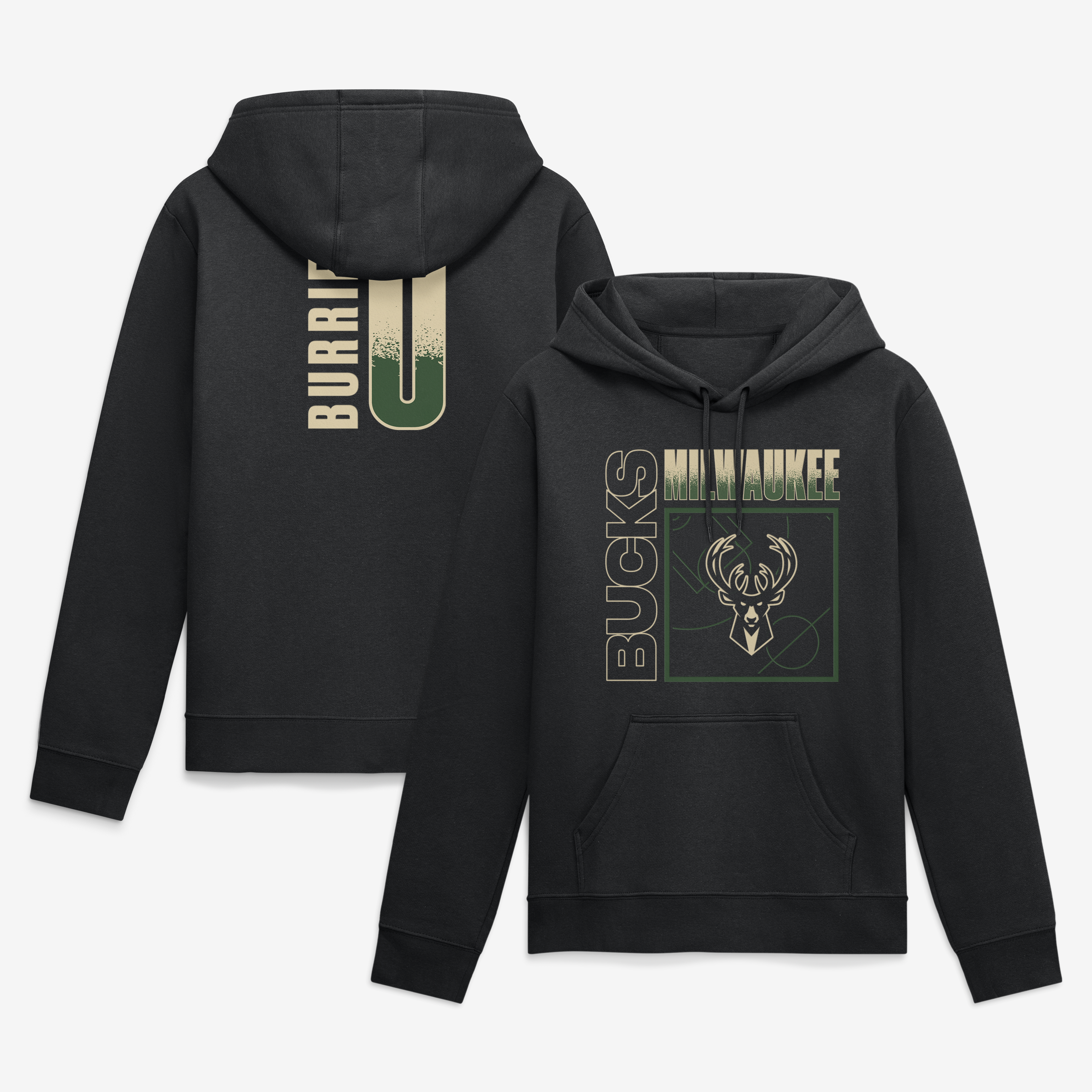 Men's Brayden Burries Black Milwaukee Bucks Big & Tall Home Court Pop Name & Number Hoodie