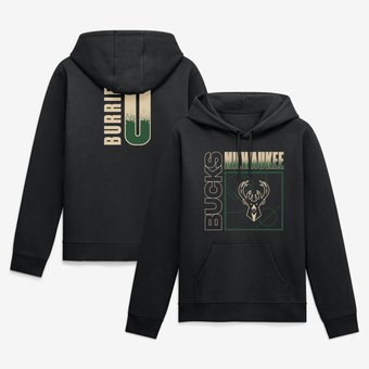 Men's Brayden Burries Black Milwaukee Bucks Big & Tall Home Court Pop Name & Number Hoodie