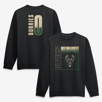 Men's Brayden Burries Black Milwaukee Bucks  Home Court Pop Name & Number Sweatshirt