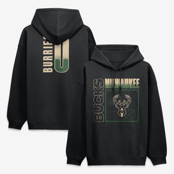 Men's Brayden Burries Black Milwaukee Bucks  Home Court Pop Name & Number Hoodie