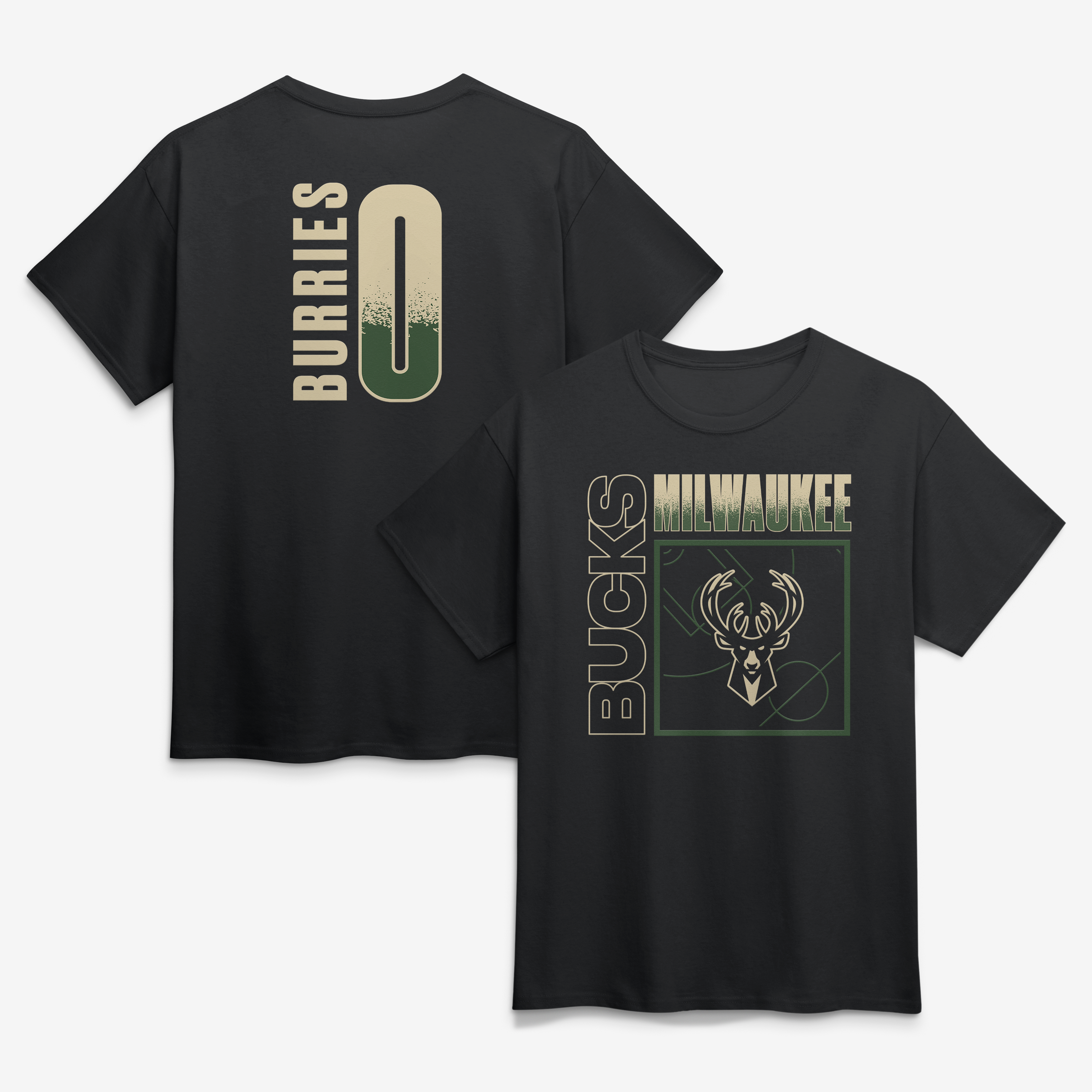 Men's Brayden Burries Black Milwaukee Bucks  Home Court Pop Name & Number T-Shirt